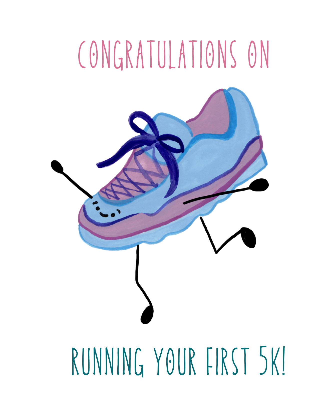 First 5k Race Congratulations Card