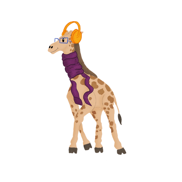 Giraffe with Headphones Vinyl Sticker