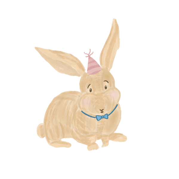 Birthday Party Bunny Vinyl Sticker