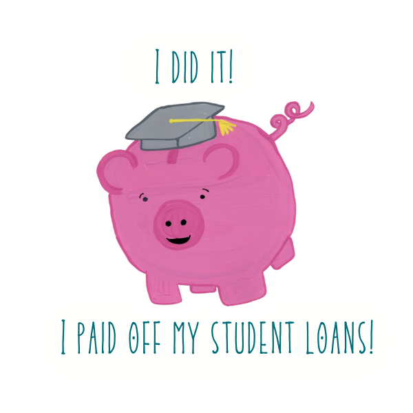 Paid Off Student Loans Piggy Bank Sticker