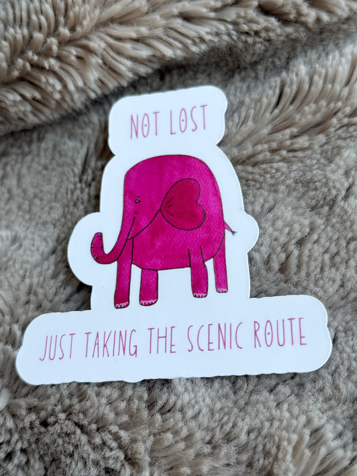 Scenic Route Elephant Vinyl Sticker