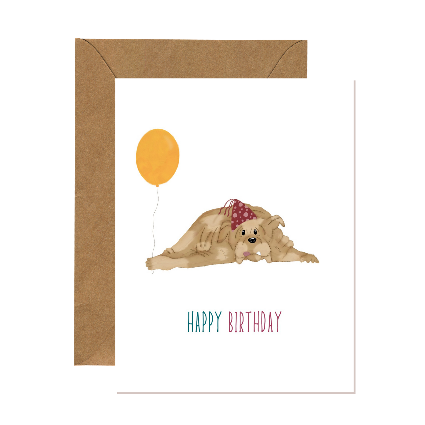 Tired Bulldog Birthday Card