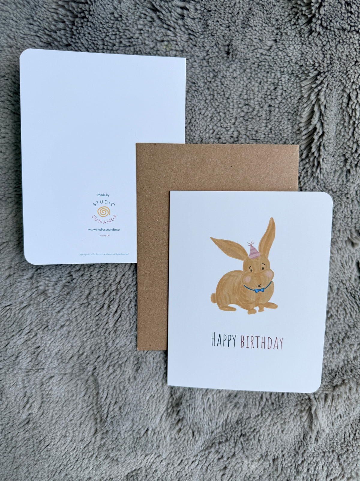 Birthday Party Bunny Card