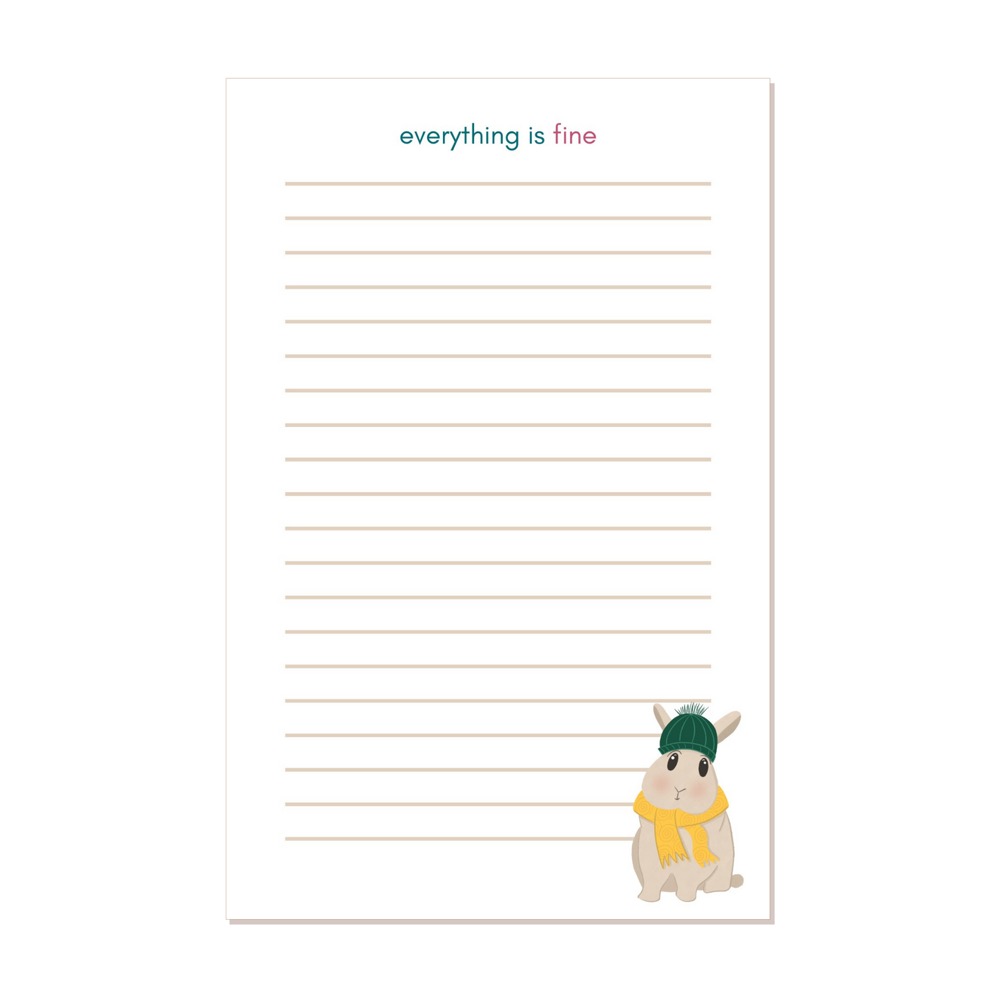Cozy Bunny Lined Notepad