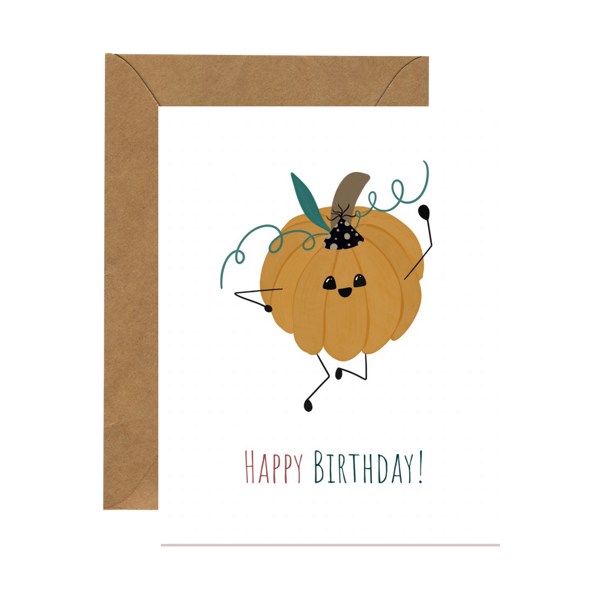 Dancing Pumpkin Birthday Card | Fall/Autumn Birthdays