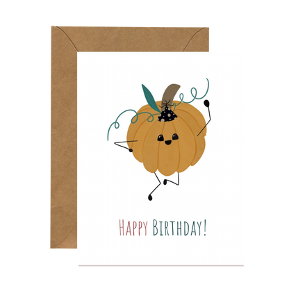 Dancing Pumpkin Birthday Card | Fall/Autumn Birthdays