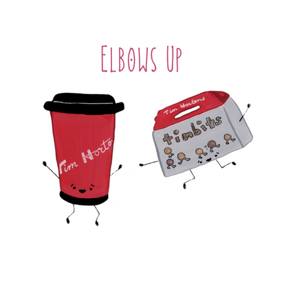 Elbows Up Tim's Sticker