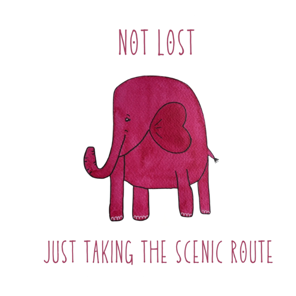 Scenic Route Elephant Vinyl Sticker