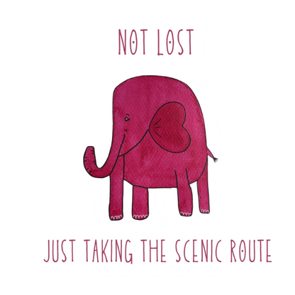 Scenic Route Elephant Vinyl Sticker