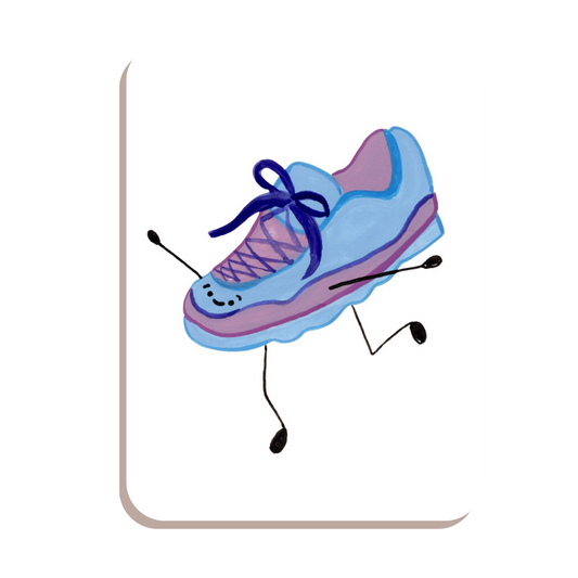 Happy Blue Running Shoe Sticker