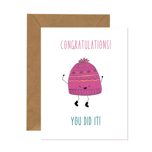 Cozy Congratulations Toque Winter Hat Card