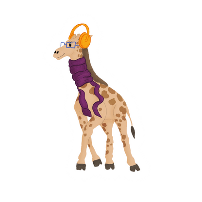 Giraffe with Headphones Vinyl Sticker
