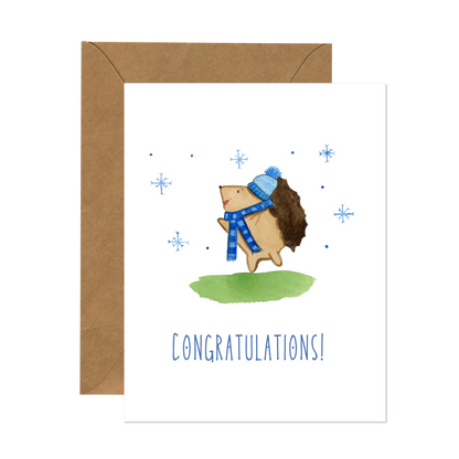 Hedgehog Congratulations Card