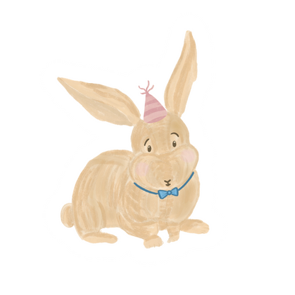 Birthday Party Bunny Vinyl Sticker