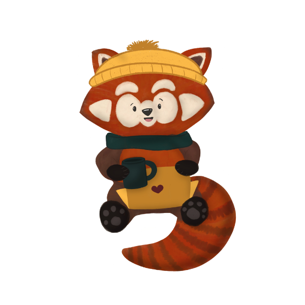 Cozy Red Panda Vinyl Sticker