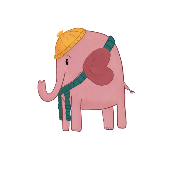 Cozy Elephant Vinyl Sticker