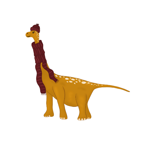 Cozy Brontosaurus Vinyl Sticker | Dino Lover Decal