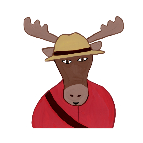 Mountie Moose Vinyl Sticker