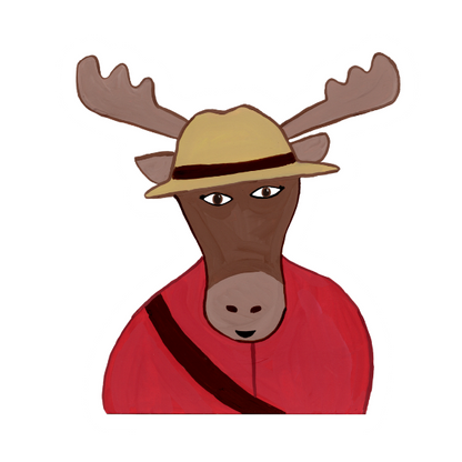 Mountie Moose Vinyl Sticker