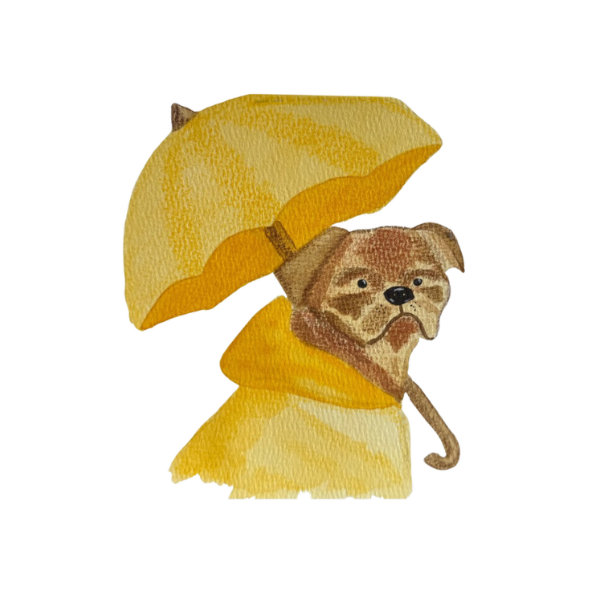 Grumpy Pug Rainy Day Sticker