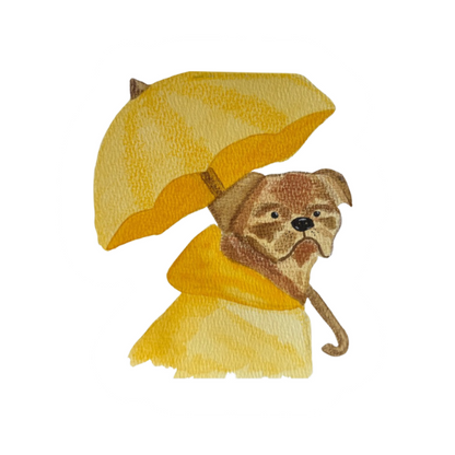 Grumpy Pug Rainy Day Sticker