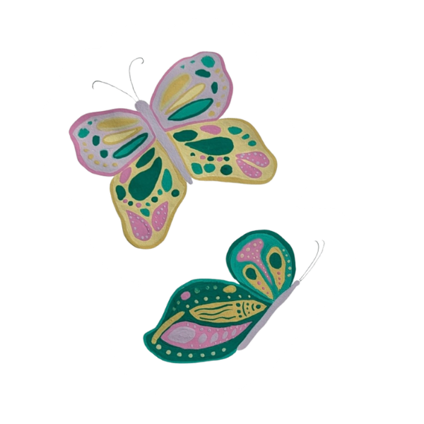 Modern Folk Art Butterflies Vinyl Sticker