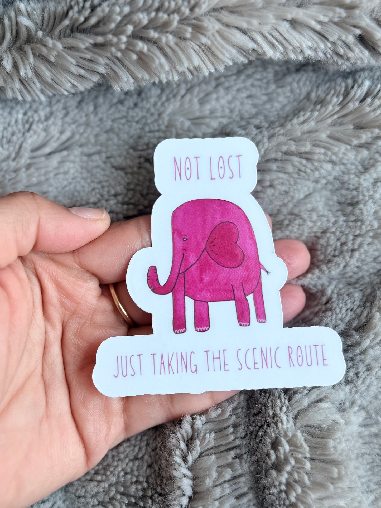 Scenic Route Elephant Vinyl Sticker