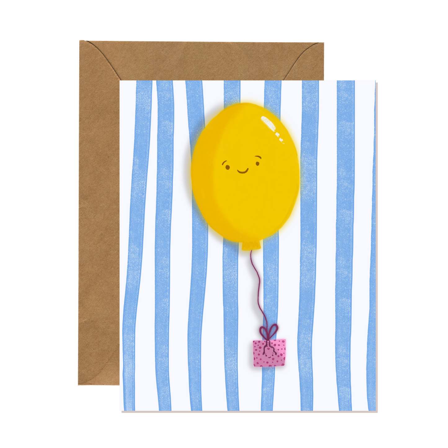 Yellow Balloon Birthday Card