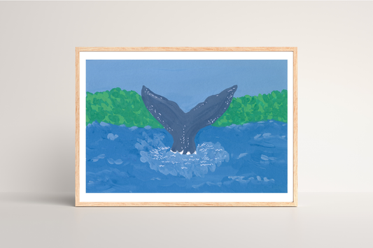 Bonavista Whale 5x7” art print