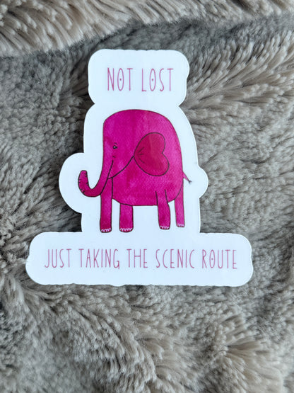 Scenic Route Elephant Vinyl Sticker