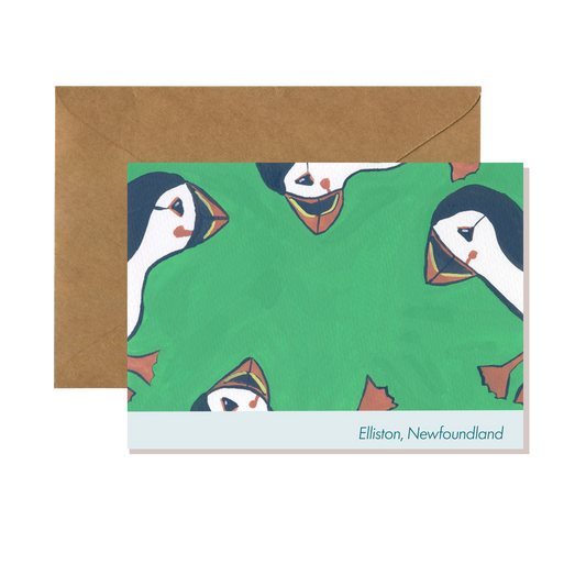 Elliston Puffins Inspired Newfoundland Card