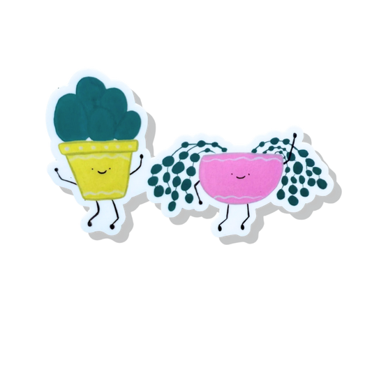 Excited Plant Friends Sticker
