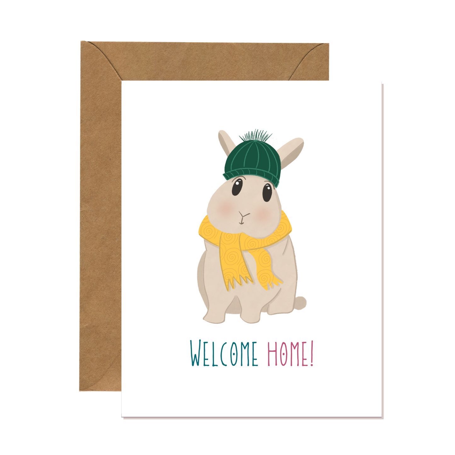 Welcome Home Cozy Winter Bunny Card