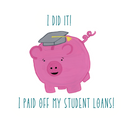 Paid Off Student Loans Piggy Bank Sticker