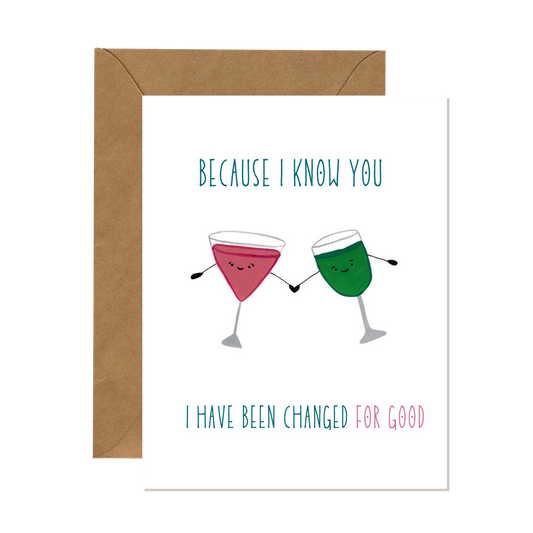 Pink and Green Cocktail Friendship Card