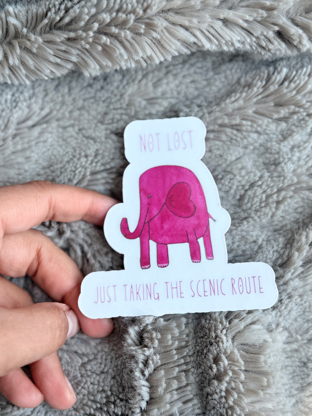 Scenic Route Elephant Vinyl Sticker