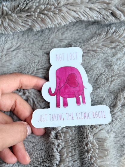 Scenic Route Elephant Vinyl Sticker