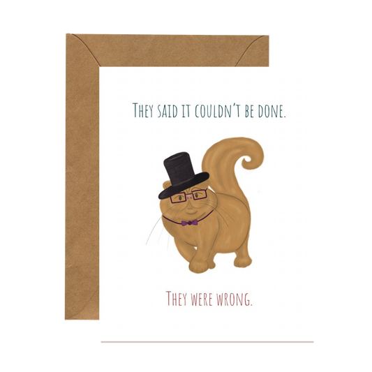 Top Hat Cat Congratulations Card