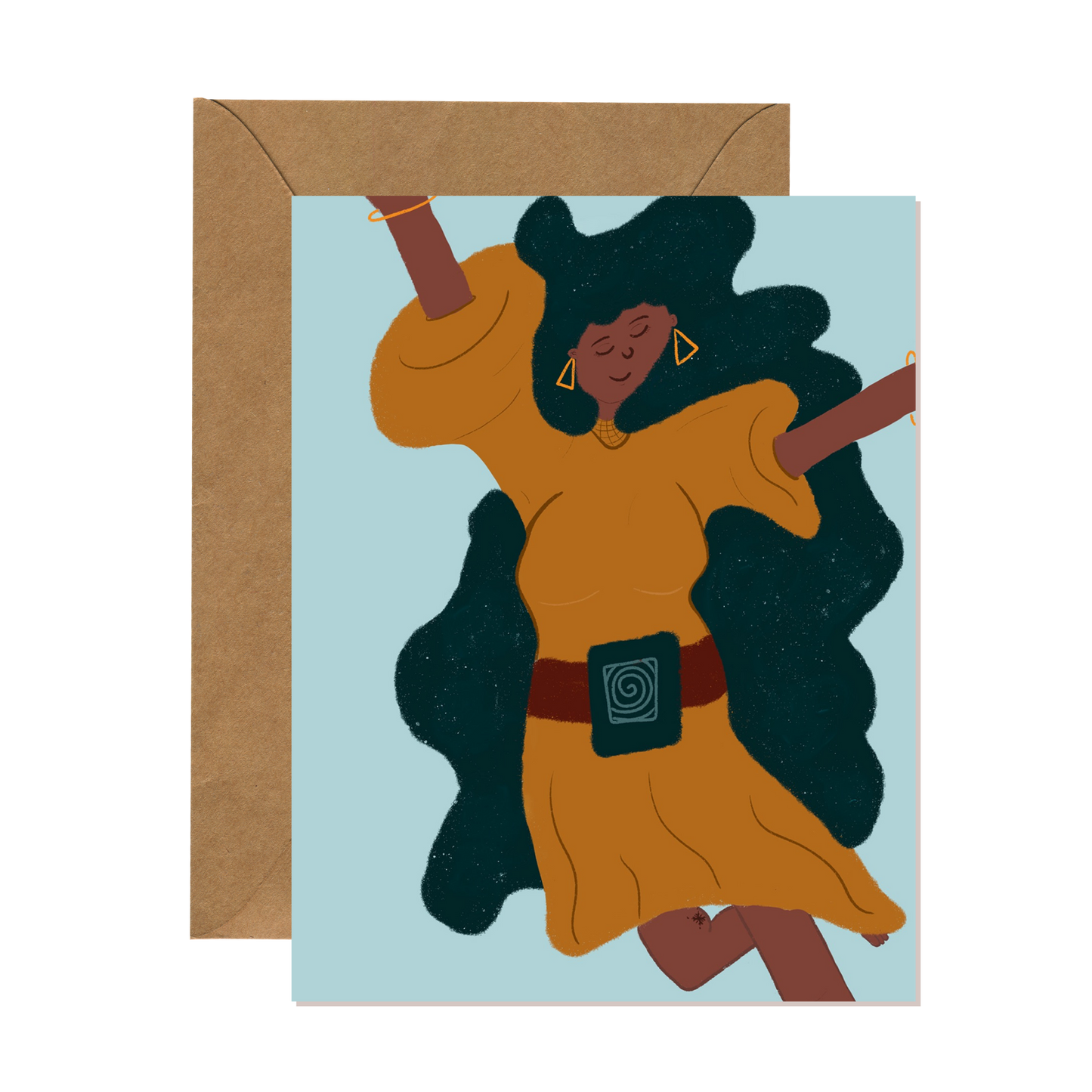 Joyful Dancing Lady Card