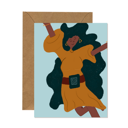 Joyful Dancing Lady Friendship Card