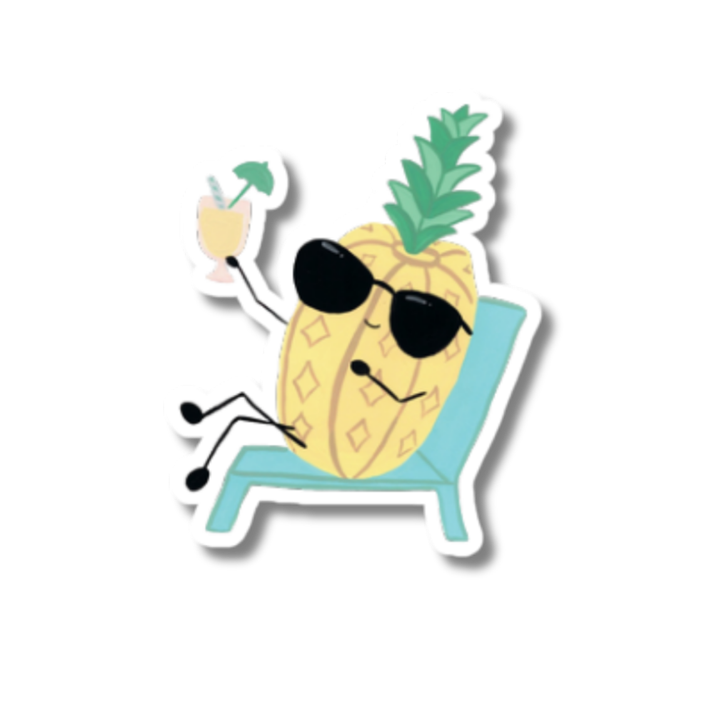Summer Chilling Pineapple Sticker