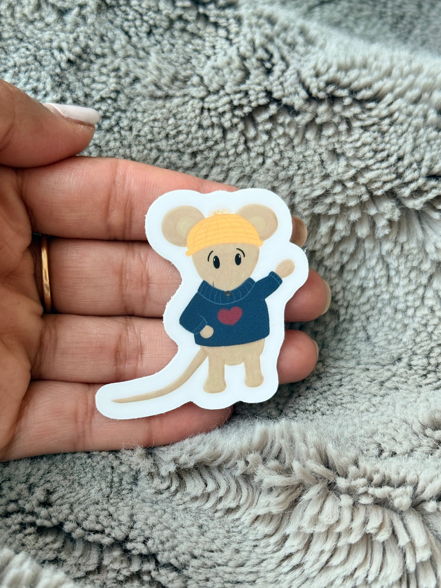 Cozy Mouse Vinyl Sticker