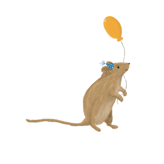 Quiet Birthday Mouse Vinyl Sticker