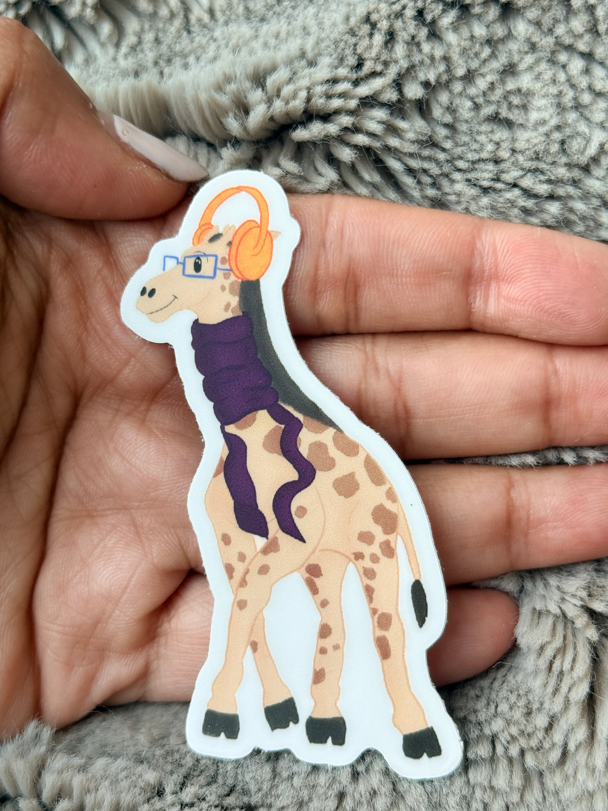 Giraffe with Headphones Vinyl Sticker
