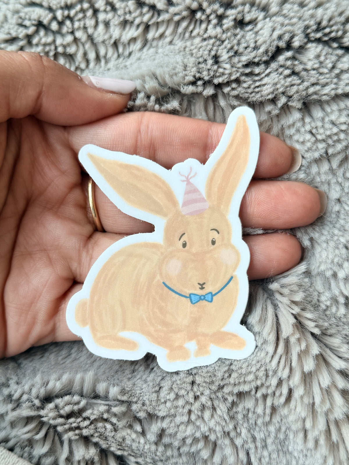 Birthday Party Bunny Vinyl Sticker