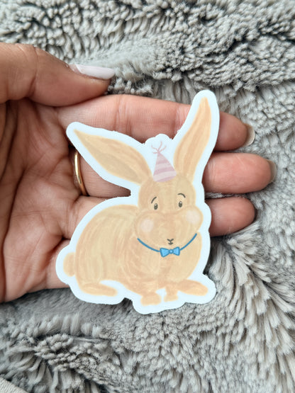 Birthday Party Bunny Vinyl Sticker