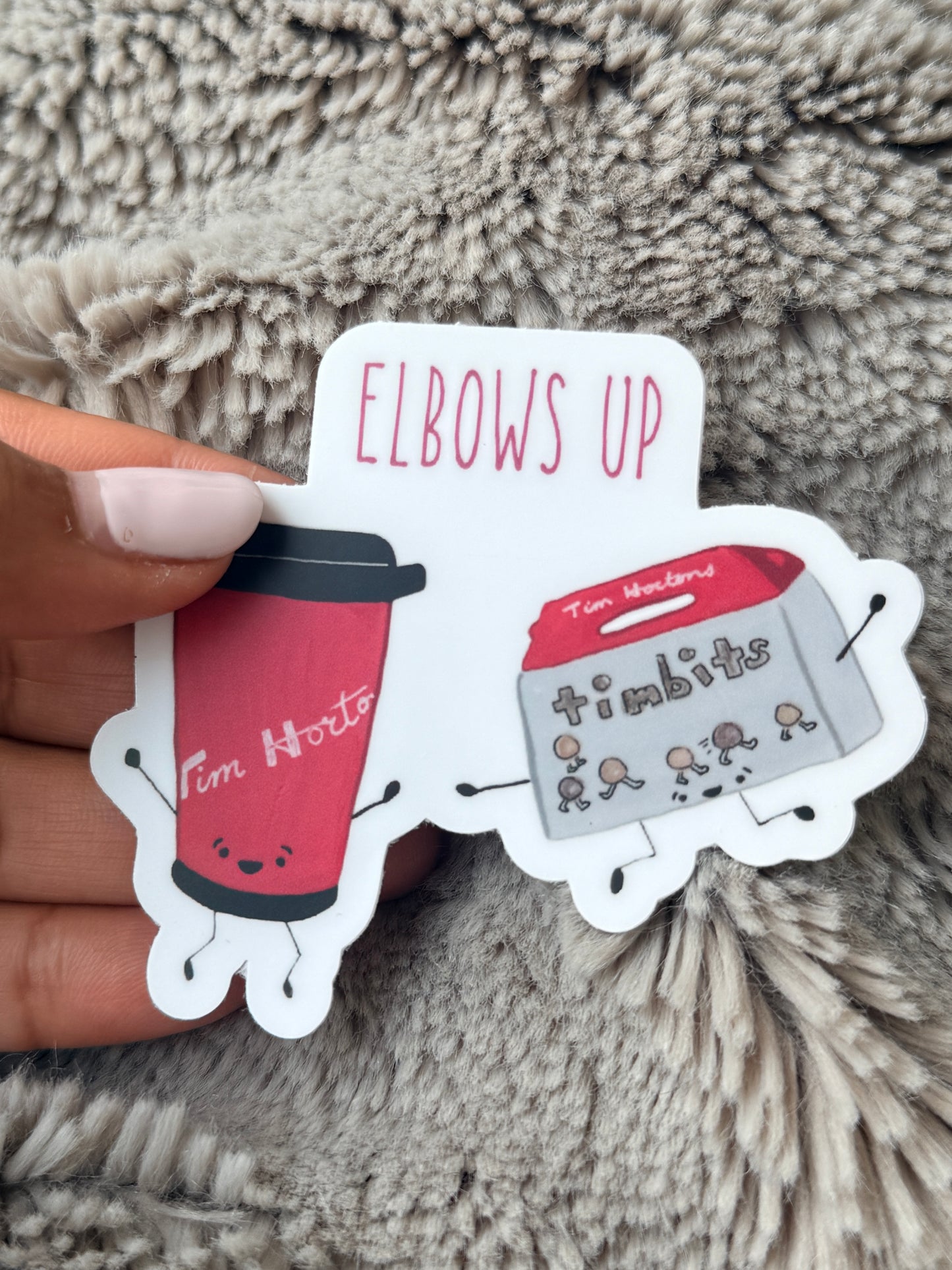 Elbows Up Tim's Sticker