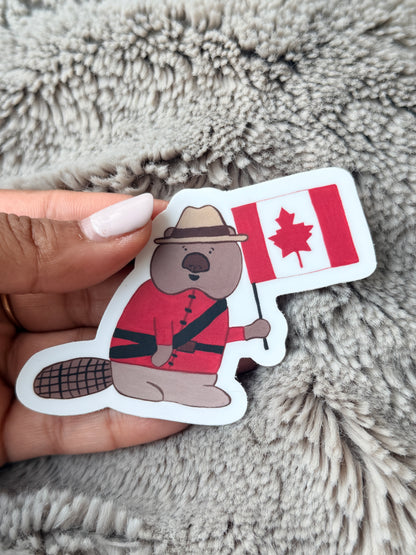 Mountie Beaver Vinyl Sticker