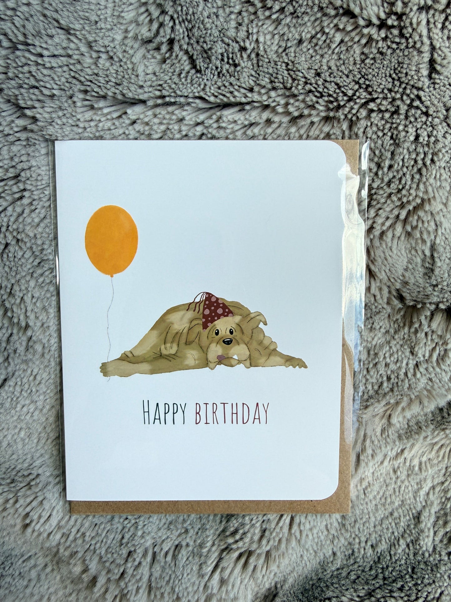 Tired Bulldog Birthday Card