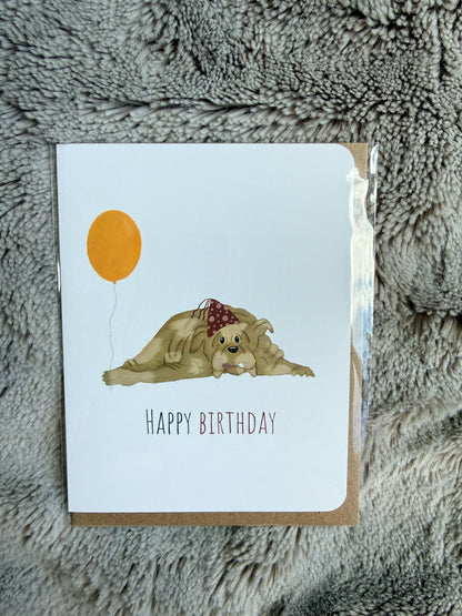 Tired Bulldog Birthday Card